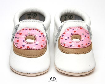 Donut Baby Moccasins, Genuine Leather Shoes