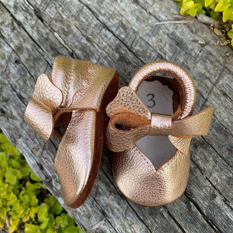 Baby Moccasins Rose Gold Summer Mary Jane Baby Moccasins Etsy