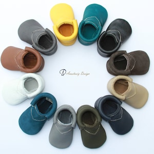 Baby Moccasins, Genuine Leather Baby Moccasins, Fringeless Urban Loafer Baby Moccasins, Toddler Moccs, Toddler Moccasins, Baby Crib Shoes