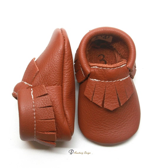 Baby Moccasin Genuine Leather Baby Moccs Saddle Brown Fringe Leather Baby Moccasins Baby Boy Moccasins Toddler Moccasins Baby Boy Shoes Etsy