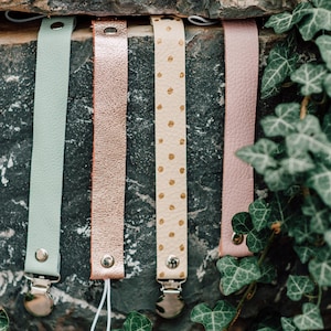 Pacifier Clips, Leather Pacifier Clips