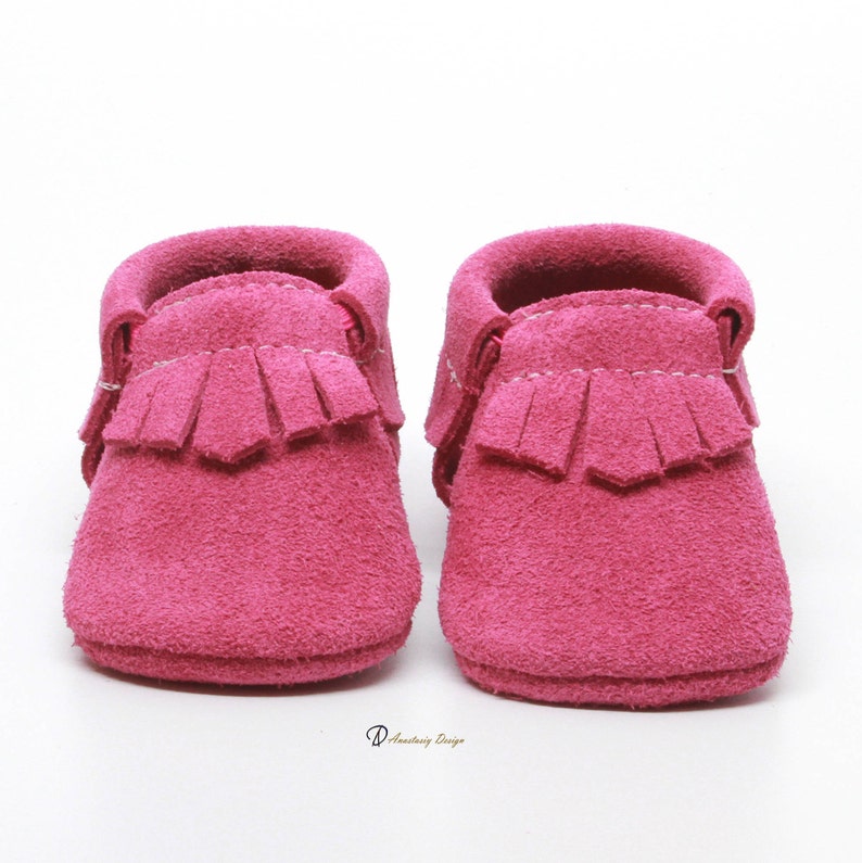 pink baby moccasins