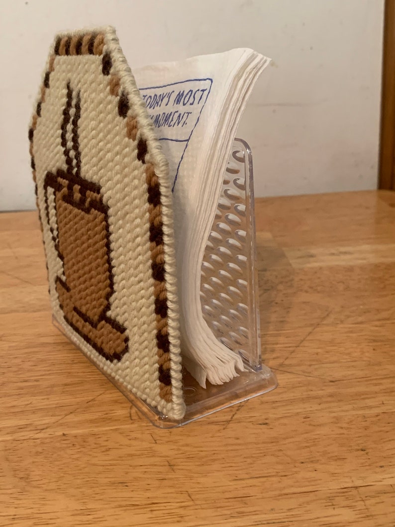 Stylish Coffee Cup Napkin Holder Plastic Canvas coffee Etsy