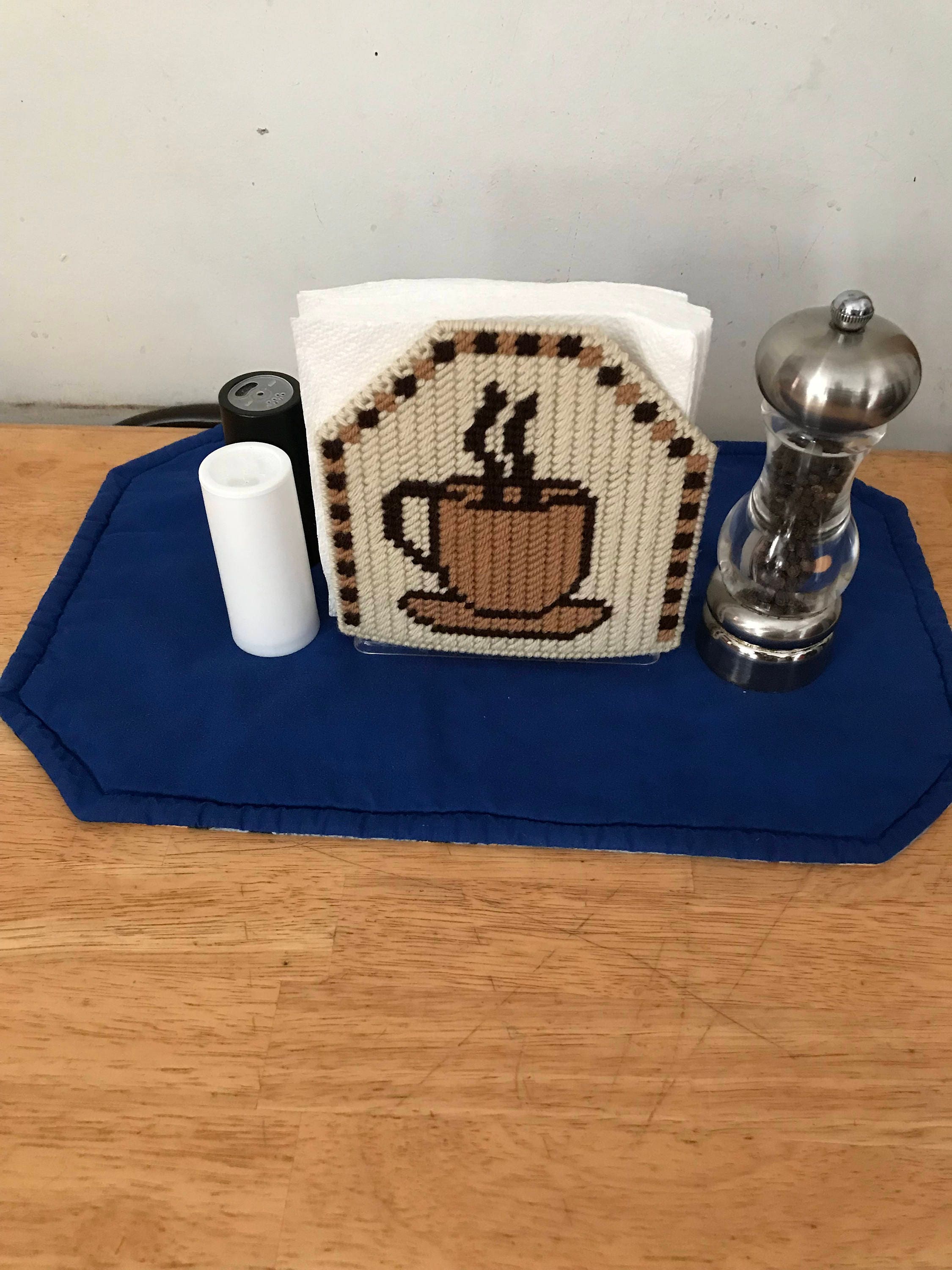 Stylish Coffee Cup Napkin Holder Plastic Canvas coffee Etsy