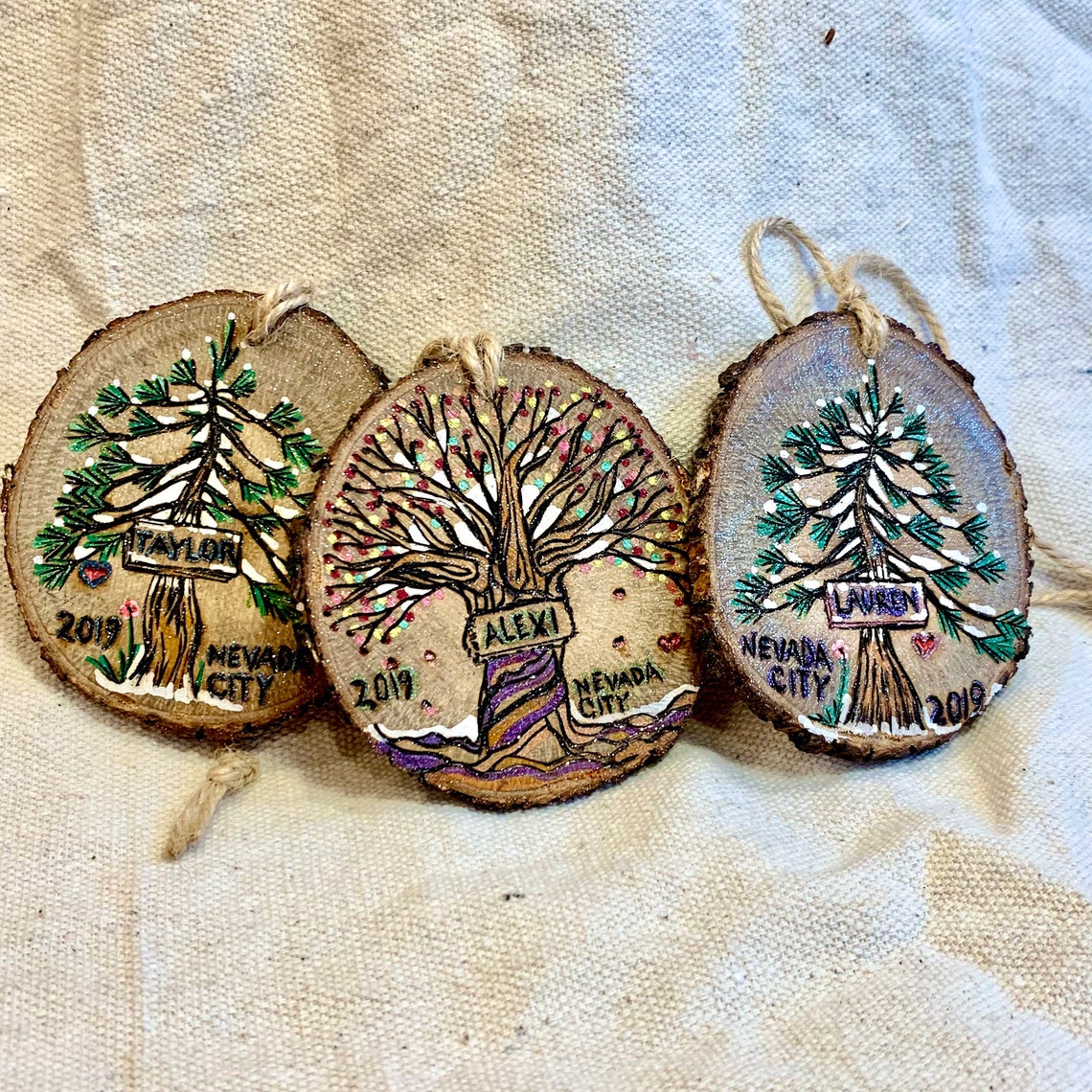 Custom Ornament Wood Burned & Hand Painted - Etsy