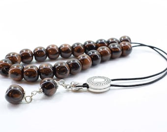 Brown Obsidian, Komboloi, Worry Beads, Greek Komboloi, Obsidian Gemstone, Gift for Dad, Tesbih, Gift from Greece, Gift Wrapping, Gebetskette