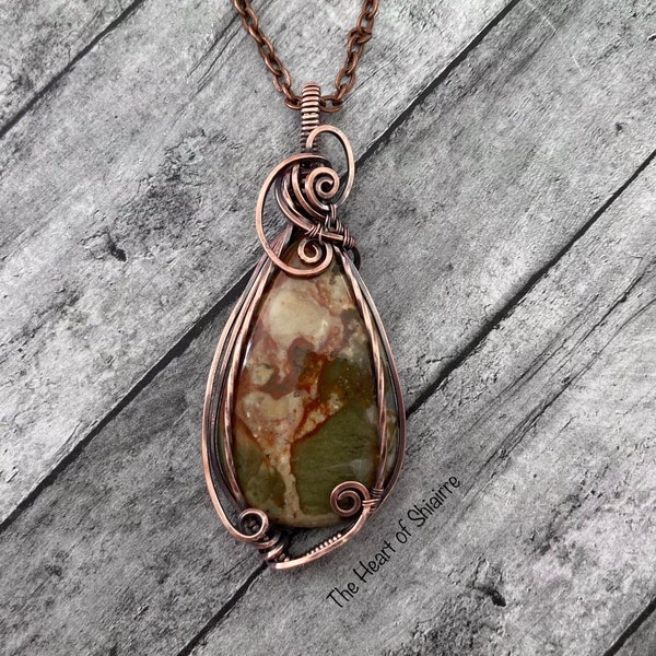 Rocky Butte Picture Jasper. Copper. Protection. Brotherhood. Stress reduction. Handcrafted artisan jewelry. Gift idea.