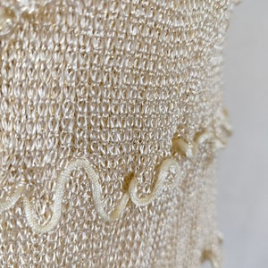 A unique dress made of viscose silk and gold metalized thread. A golden dress with ruffles. Knitted dress. Midi dress image 7