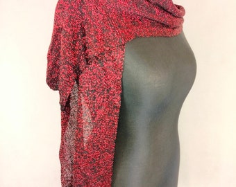 Scarf made of viscose silk and metalized thread, Viscose scarf,