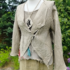 Linen jacket in natural color. Linen jacket