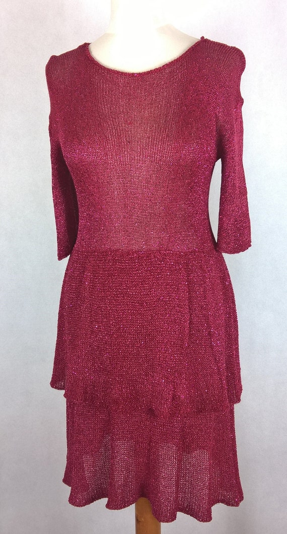 Ruffled Mini Dress, Knitted Dress With Metallic Thread. Shiny Knitted Mini Dress, Raspberry Mini Dress. Viscose Silk - Etsy Canada Ruffled Mini Dress, Knitted Dress With Metallic Thread. Shiny Knitted Mini Dress, Raspberry Mini Dress. Viscose Silk - Etsy Canada