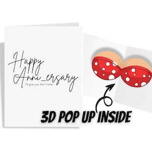 Carte de voeux joyeux anniversaire coquine : seins 3D pop-up pour une surprise ludique et sexy