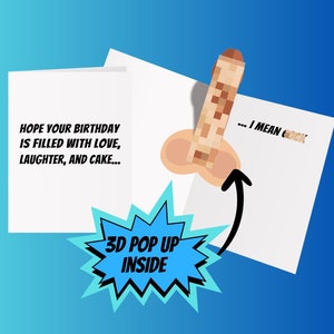 Pop Up Dick Card - Carte d'anniversaire coquine pour femme - Pour ami - Pour soeur - Pour petite amie