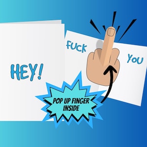 Carte de voeux pop-up effrontée pour doigt du milieu - Carte humoristique pour adulte amusante pour toutes les occasions