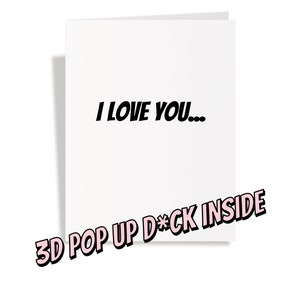 ILY et votre bite, cadeau d’anniversaire popup pour lui - Sexy Valentine Card