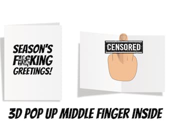 Merry Christmas - Middle Finger Card - Adult Christmas Card - Funny Christmas Card - Secret Santa Card - Seasons Greetings