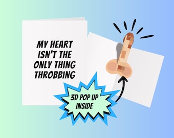 Mi corazón no es lo único que late - Tarjeta emergente divertida y traviesa - Un regalo atrevido para San Valentín o aniversario para él, ella o tu pareja