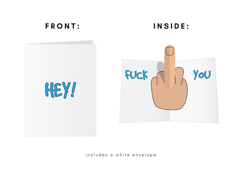 Cheeky Pop-Up Middle Finger Greeting Card – Funny Adult Humor Card for Any Occasion image 2