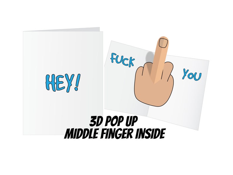 Cheeky Pop-Up Middle Finger Greeting Card – Funny Adult Humor Card for Any Occasion image 4