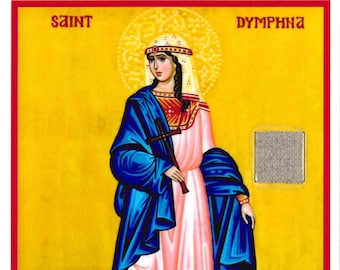 Saint Dymphna Relic Card: Patron Saint of Mental Health