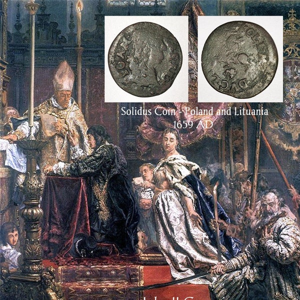 30 Years War 1659 AD Solidus Coin - John Casamir II King of Poland and Duke of Lithuania