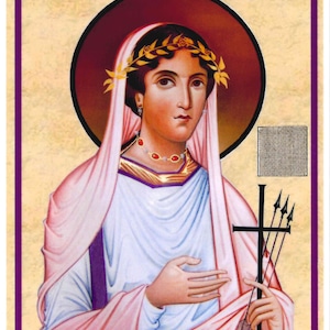 Sainte Philomène - Relique Tertio Ordo - Sainte patronne des enfants, des jeunes, des bébés, des causes désespérées, des prêtres, des vierges