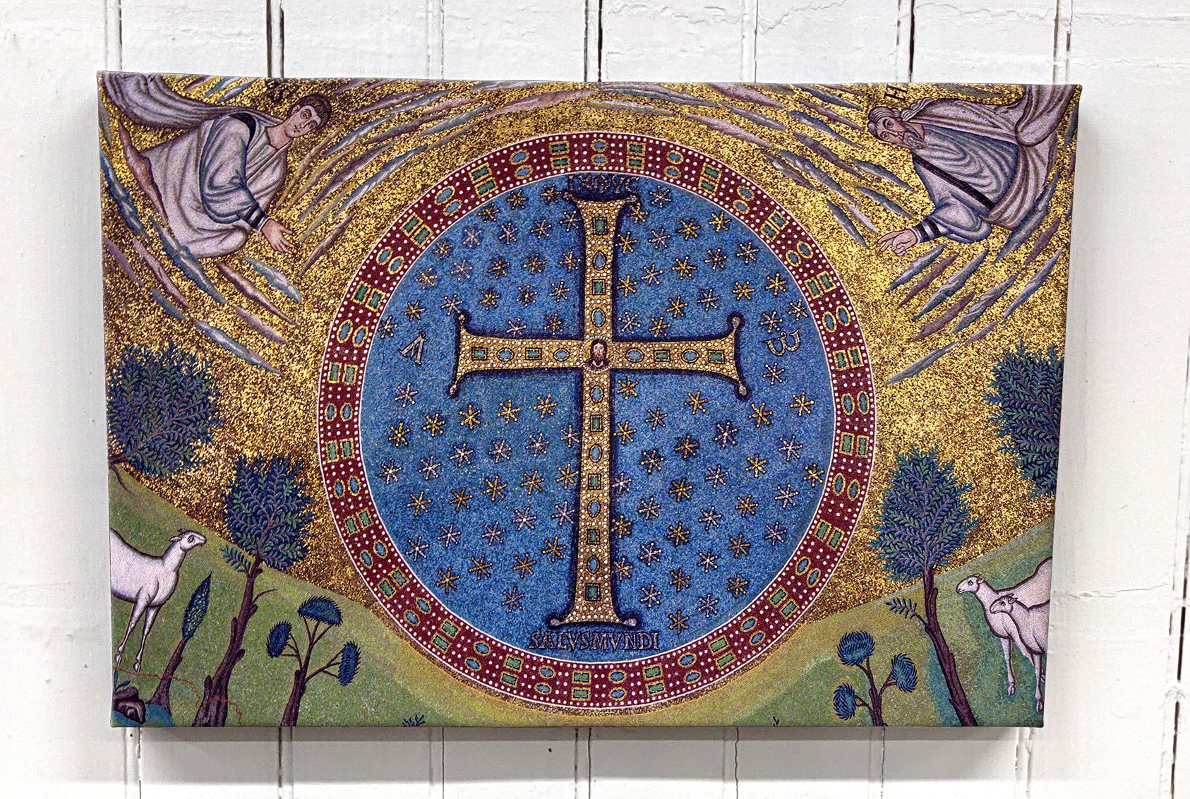 Ancient Byzantine Cross Mosaic - 12x18