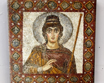 The Lady of Carthage -  Image from  a 6th Century Mosaic of an Empress - 12x12" Canvas Wall Art