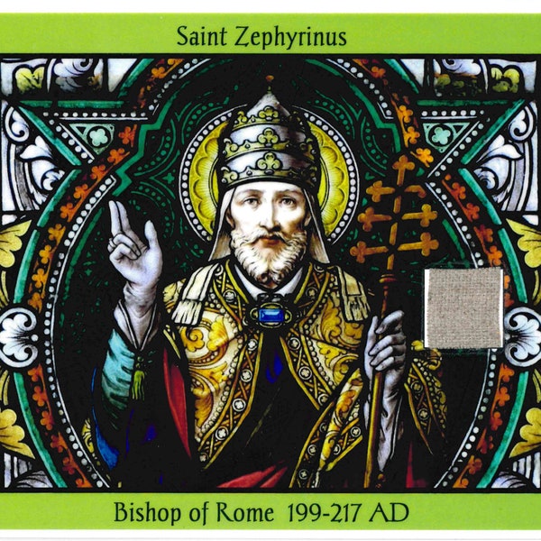 Saint Zéphyrin - Relique Tertio Ordo - Saint des temps de conflit, de la foi inébranlable et du réconfort pour ceux qui souffrent et ceux qui sont dans le besoin