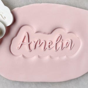 Anpassad kakform och stämpel med skriftnamn | Personlig födelsedagsprägling