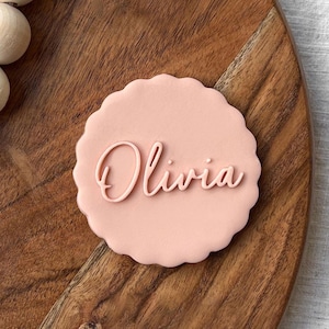 Custom Name Cookie Cutter & Stamp | Personalised Cookie Embosser for Birthday Party