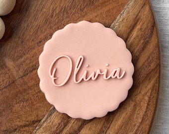 Aangepaste naam koekjesvorm en stempel | Gepersonaliseerde koekjesreliëf voor verjaardagsfeestje