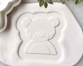 クマのクッキーカッター＆フォンダンスタンプ • シュガークッキー用クマエンボッサー • ベアリーウェイト ベビーシャワーパーティー