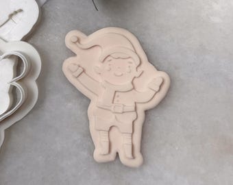 Christmas Elf Cookie Cutter and Fondant Stamp • Festive Cookie Embosser • Holiday Sugar Cookies