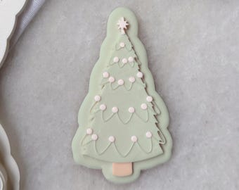 Christmas Tree Cookie Cutter and Fondant Stamp • Xmas Scandi Embosser • Festive Christmas Sugar Cookies