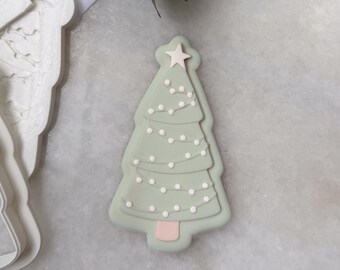 Christmas Tree Cookie Cutter & Fondant Stamp • Festive Holiday Embosser • Christmas Sugar Cookies