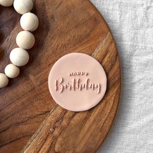 Happy Birthday Script Cookie Cutter & Stamp Set | Custom Birthday Cookie | Party Cookie