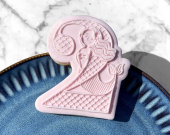 Mermaid Birthday 2 Cookie Stamp Fondant Embosser and Cookie Cutter Set, Mermaid Party Cookies, Under the Sea Cookies, 2nd Birthday Cookies