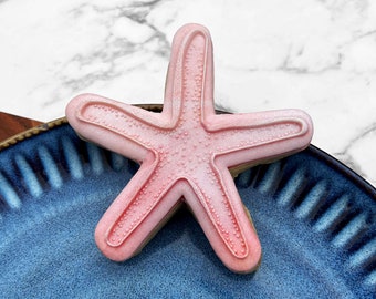 Boho Starfish Fondant Stamp Embosser and Cookie Cutter Set, Under the Sea Cookies, Summer Cookies, Animal Cookie Cutter, Boho Beach Cookies