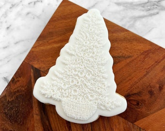 Christmas Tree Cookie Stamp Embosser and Cookie Cutter Set, Christmas Favors, Christmas Baking, Xmas Tree Cookie Fondant Stamp