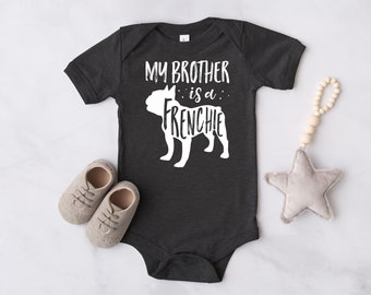 French Bulldog Silhouette Baby Long Sleeves Playsuit Outfit Clothes 