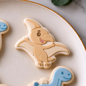 Emporte-pièce et tampon fondant dinosaure • Embosseuse à biscuits ptérodactyle • Fête d'anniversaire pour enfants dinosaure