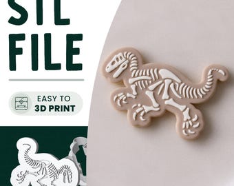 Dinosaur Bones Cookie Stamp & Cutter STL File • 3D Print • Fossil Embosser