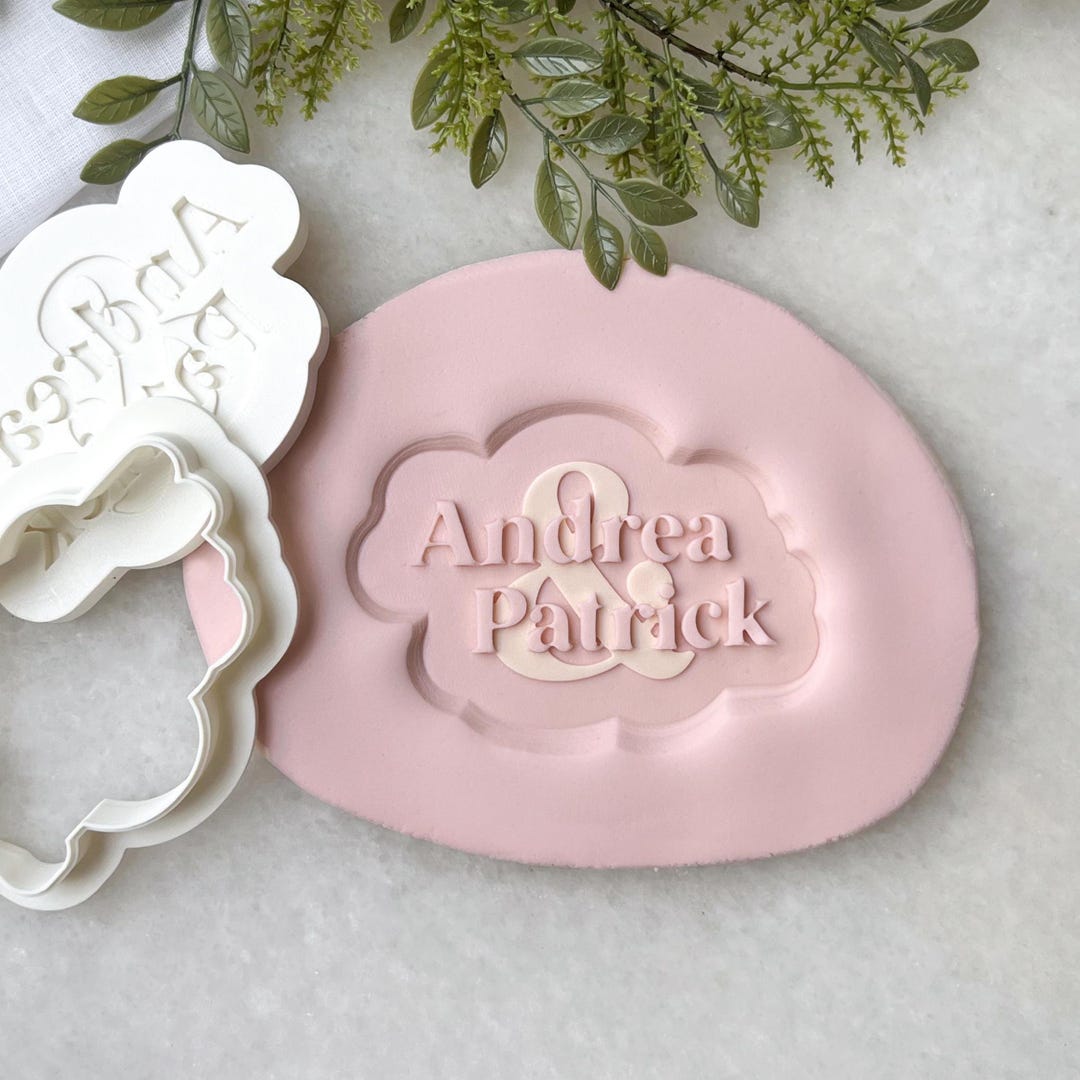 Custom Wedding Name Cookie Cutter & Fondant Stamp • Personalised ...
