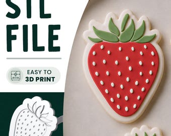 Berry Cookie Stamp & Cutter STL File • 3D Print • 1st Birthday Embosser