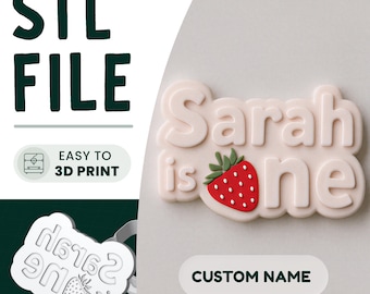 Berry 1st Birthday Cookie Stamp & Cutter STL File • 3D Print • Personalised Embosser