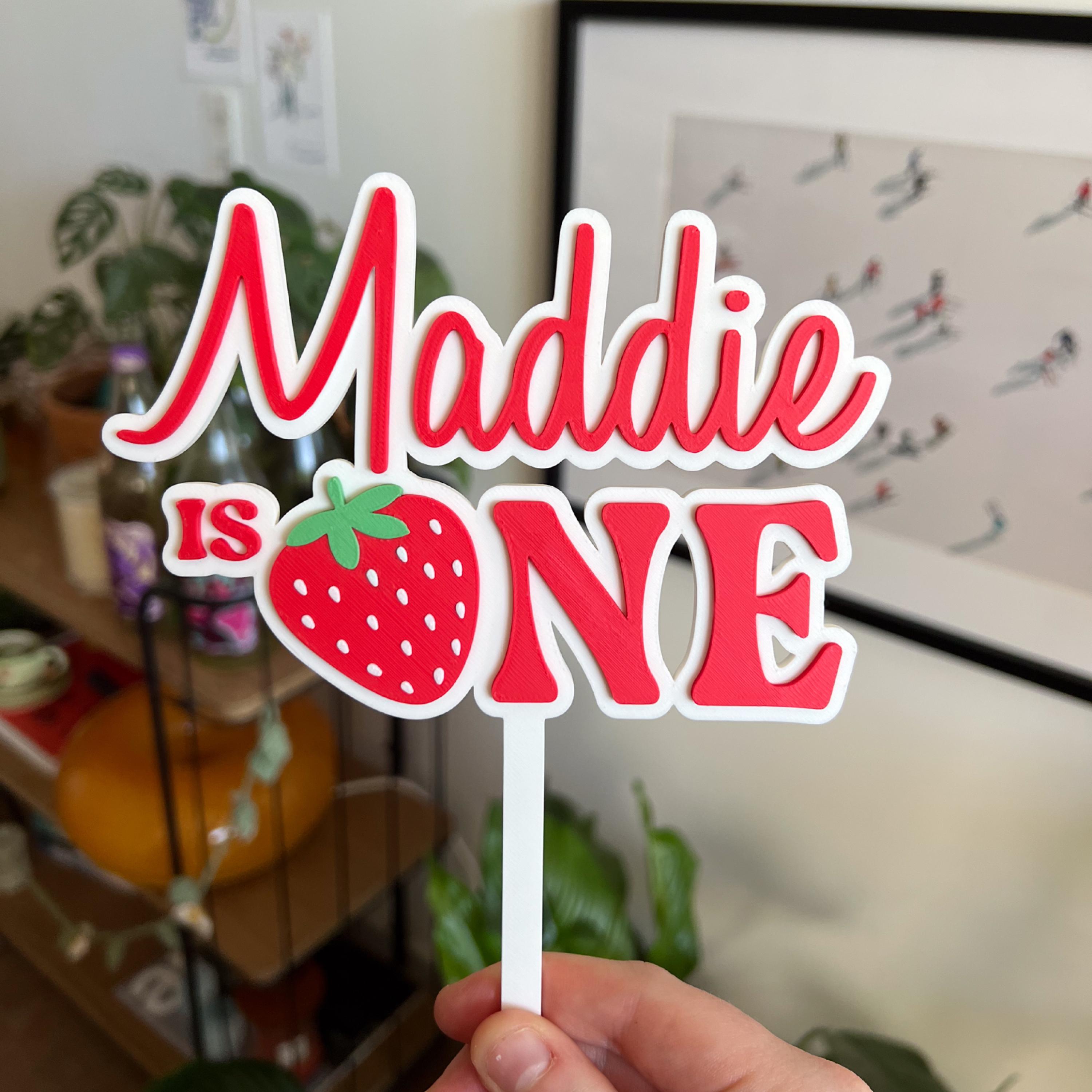 Berry 1st Birthday Cake Topper • Personalised Topper for Girls ...