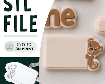 Teddy Bear Frame Cookie Stamp & Cutter STL File • 3D Print File