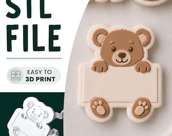 Teddy Bear Frame Cookie Stamp & Cutter STL File • 3D Print File