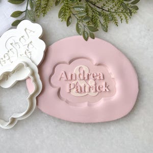 Custom Wedding Names Cookie Cutter & Stamp | Personalised Engagement Cutter